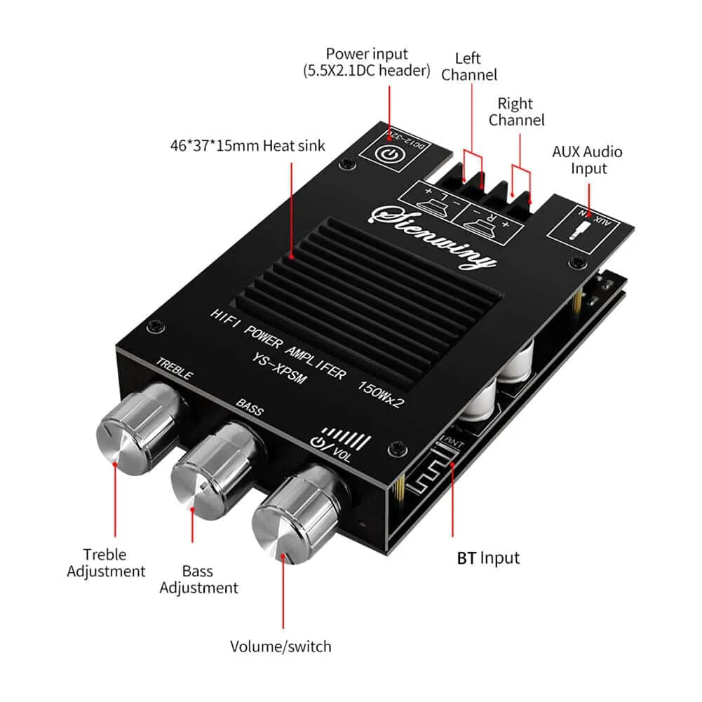 Tarjeta amplificadora Clase D 150Wx2 Tda7498E